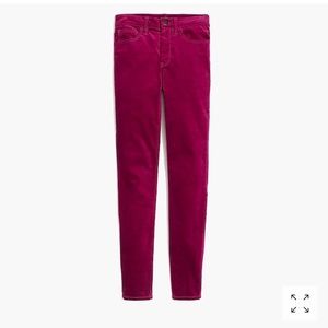J. Crew Factory Midrise skinny jean in velvet